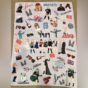 Taylor Swift Eras Fleece Throw Blanket - Midnights, 1989, Reputation & More